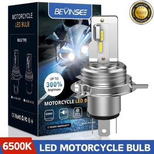 베빈시 BA20D H4 LED 오토바이 헤드라이트 전구 무선 무극성 하이로우 빔 헤드램프 12V