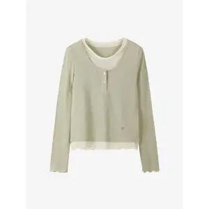 [듀엘](센텀시티점)프릴 롱슬리브 레이어드 티셔츠 D254MSM039