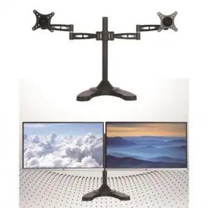 듀얼 모니터 암 데스크 TV 거치대 27인치 벽면밀착
