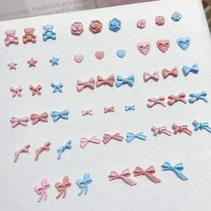 리본 플라워 네일데코 파츠 마카롱 디자인 네일 꾸미기 재료