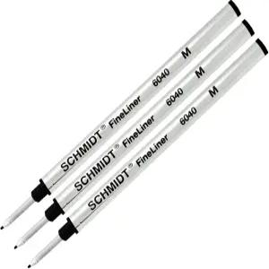 국내발송-3팩-슈미트 6040 파인라이너 파이버 팁 메탈 리필 블랙 잉크