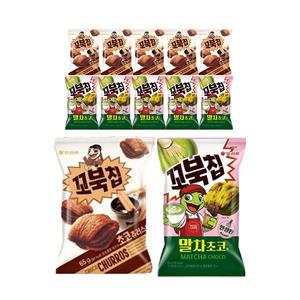 오리온 꼬북칩 말차초코맛 M 68g, 6개 +  초코츄러스, 80g, 6개