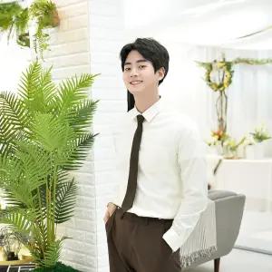 교복몰 남자 상아색 스판 셔츠 학생복고급 긴팔 남학생 아이보리색 남방 학교 남성 심플