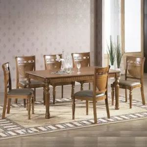 가구산책 엔틱 원목 6인용 식탁 세트 B4295