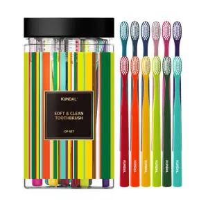 쿤달 소프트앤클린 항균 이중미세모 칫솔 부드러운모 12개입