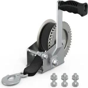 트레일러용 윈스불 보트 윈치 26FT 스트랩 후크가 장착된 1600LB 헤비 듀티 핸드 수동 및 제트 스키