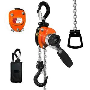 수동 미니 레버 체인 호이스트 - 1/4 톤 550LBS 5피트 볼크 풀러가 윈치 2개의 듀티 훅이 있는 합금 스틸