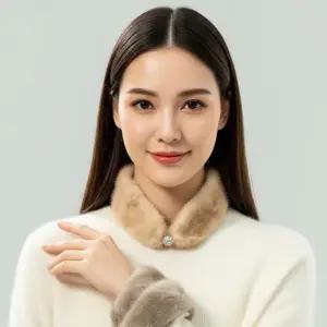 겨울머플러 1초 완성 럭셔리핏 찐 밍크 자석 쁘띠 스카프 겨울 머플러 베이지