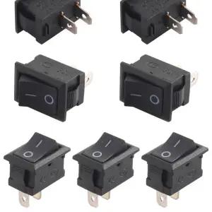 히든센서 검은색 스냅인 로커 스위치 2핀 SPST 보트형 푸시 버튼 15x21mm 토글 KCD11 KCD1