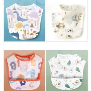 유아용턱받이 휴대용 간편 유아 아기 이유식 식사 주머니 턱받이