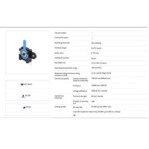 양방향 감지 유형 리셋 로커 스위치 무브먼트 고정 구멍이 있는 5 피트, 일본 SSCF210100, 2PCs/LOTS