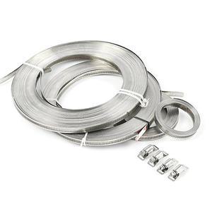 304 스테인레스 스틸 호스 클램프 스트랩 DIY 크기 나사 밴드 (패스너 포함) 웜 기어 클립 조정 가능한 튜