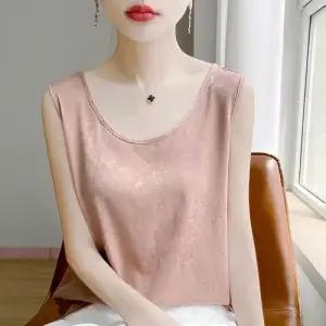 러블리 티 민소매 봄가을 사계절 라운드 숏 셔츠 얇은 쿨링 나시 여사친 다올2