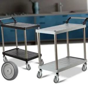 서빙 주방 다용도 업소용 이동식 카트 플라스틱 트롤리 2단