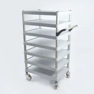 업소용 배식 트레이 7단 이동식 다용도 웨건 끌차 운반카 핸드카