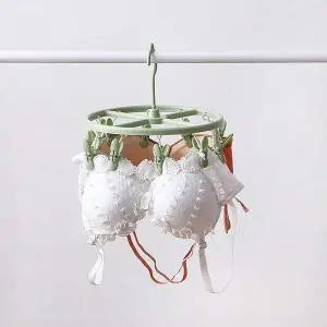 360도 회전 12클립 빨래 집게 걸이 행거 그린 2035A