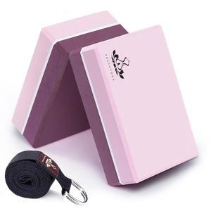 히토가 요가, 스트랩, 고밀도 EVA 폼 요가 블록 및 스트랩 세트로 자세와 유연성을 지원하고 개선하는 2팩