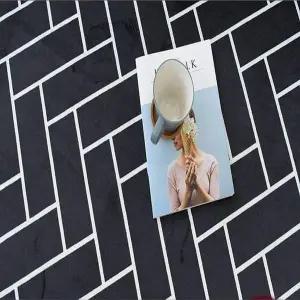 슈마켓 헤링본 극세사 카페트 러그 블랙150X200