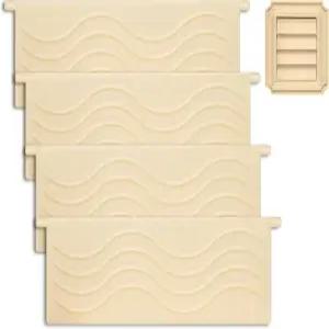 강화된 리플 디자인의 4팩 건조기 통풍구 커버 교체 - 프리미엄 플라스틱 폴리머 배기 내후성 외부 덮개