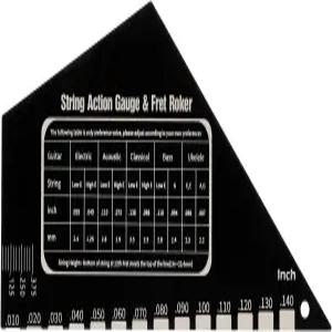 기타 줄 액션 게이지 자 프렛 로커 도구 높이 윙윙거리는 캐처 루티어 메트릭 및 변환 차트 포함 1mm