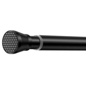 시셀바 조절식 텐션 커튼봉 30~64인치, 윈도우용 스프링 드릴 없음, 창문용 커튼봉, 욕실, 출입구, 블랙