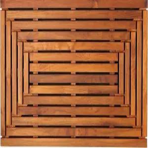 솔리드 티크 우드의 베어 데코 기자 샤워기 스파 도어 매트 36인치 x 20인치