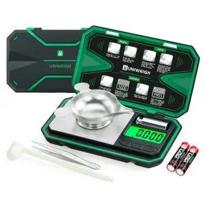 유니위그 밀리그램 스케일 정밀도 0.001g/50g 파우더 코인 골드 젬 리로딩 마이크로그램 6개 단위 타르