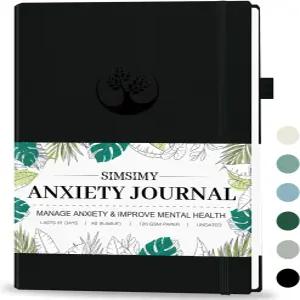 심시미 정신 및 불안 저널 마음챙김 자기 관리 스트레스 해소를 위한 91일간의 기분 추적기 색칠 책