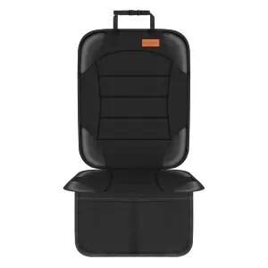 카시트용 Siivton 프로텍터 가죽 및 패브릭 시트용 방수 커버 메쉬 포켓 2개 미끄럼 방지 바닥 두꺼운 패딩