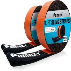 2팩 2 x15FT 디너 튼튼한 트 슬링 스트랩 18800파운드 용량의 헤비 듀티 나일론 2겹 폴리에스터 리깅 트리