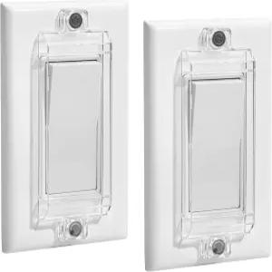 베이츠 마그네틱 라이트 스위치 가드 2팩 투명 보호 커버 잠금 벽