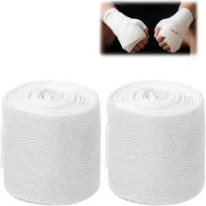 2PCS 화이트 복싱 핸드 랩 엘라스틱 멕시칸 손목 압박 붕대 장갑 아래 청소년 글러브를 위한 손 보호 3.1m