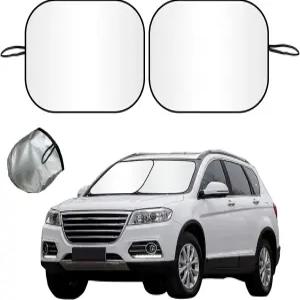 Hbxdeco 자동차 앞유리 자외선 차단기 28인치 31인치 접이식 대부분의 세단 SUV 트럭을 위한 유니버설 창문