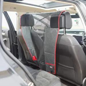 콩 도그 카 배리어 조절 가능한 스트랩이 있는 반려동물을 위한 보호용 메쉬 네트 카시트 칸막이