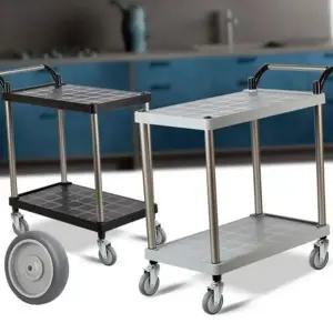 서빙 주방 다용도 업소용 이동식 카트 플라스틱 트롤리 2단