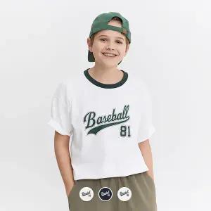 [지오다노주니어] 03096538 코튼 저지 베이스볼 그래픽 반팔 티셔츠