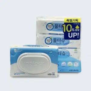 깨끗한나라 가정용 캡형 일회용 물티슈 60매 4팩