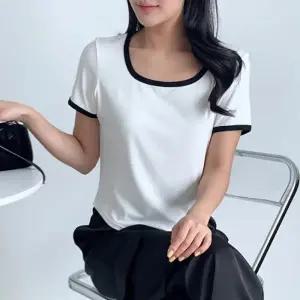 데일리 패션 배색 키나키 스퀘어 반팔티 SD-250421