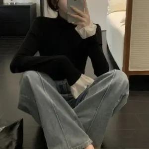 여성 소매 레이스 반폴라 슬림핏 티셔츠 TDN-0124