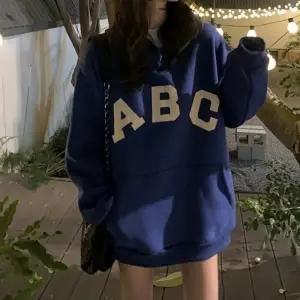 겨울 캐주얼 심플 루즈핏 ABC 기모 후드 TDN-0123