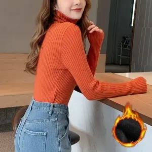 소프트 기모 여성 5컬러 골지 목폴라티 LK-T003