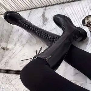 밀리터리 슬림핏 여성 시크 레이스업 롱부츠 LK-W08