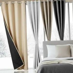 베이직 두꺼운 암막 커튼 사계절 방한 암막 커튼 거실 침실