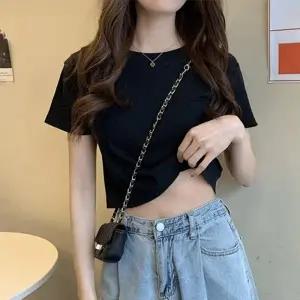 여름 라운드넥 크롭 이너 반팔 티셔츠 LK-T025