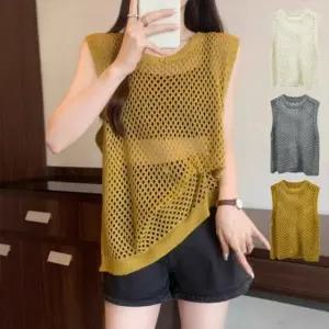 썸머 시스루 레이어드 나시 미디 조끼 BM-057