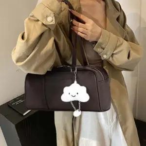 여성 심플 스퀘어백 숄더 가죽 핸드백