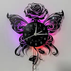 DDZIO 비닐 레코드 시계 - 발렌타인데이 크리스마스 할로윈을 위한 주방 코시나 또는 집을 독특한 장미