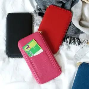 F8013 천연소가죽 여성 장지갑 통장지갑 핸드폰파우치 지갑