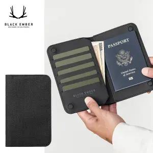 [블랙엠버] MAGFOLD TRAVEL WALLET 마그네틱 여권 지갑 / 직장인 학생 여행지갑 반지갑 카드지갑