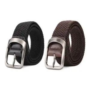 MZ_이시아르 초이 카멜 꽈배기 핀버클 벨트 2종 세트